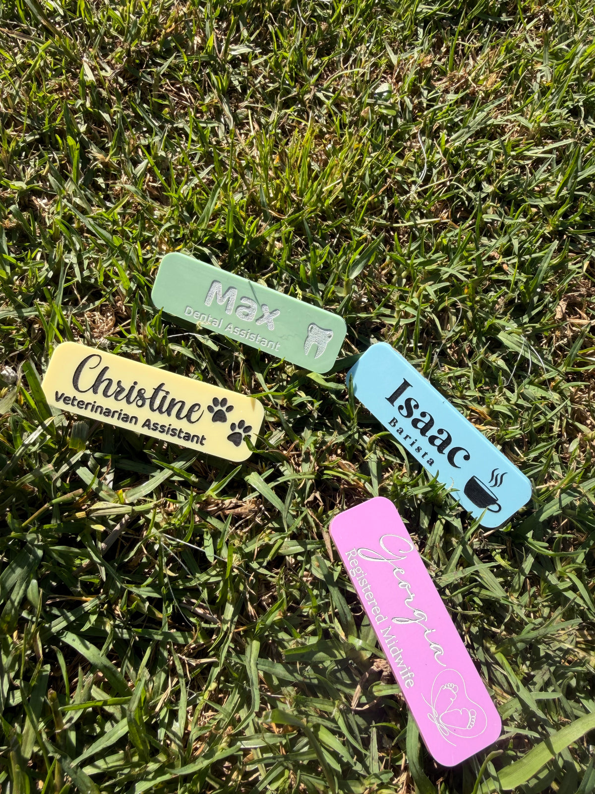 Personalised Engraved Name Badge With Icon