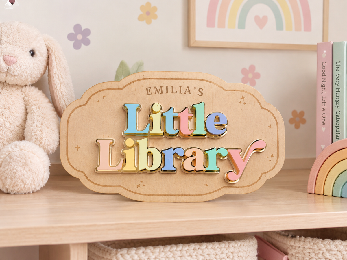 Personalised Wooden Little Library Plaque