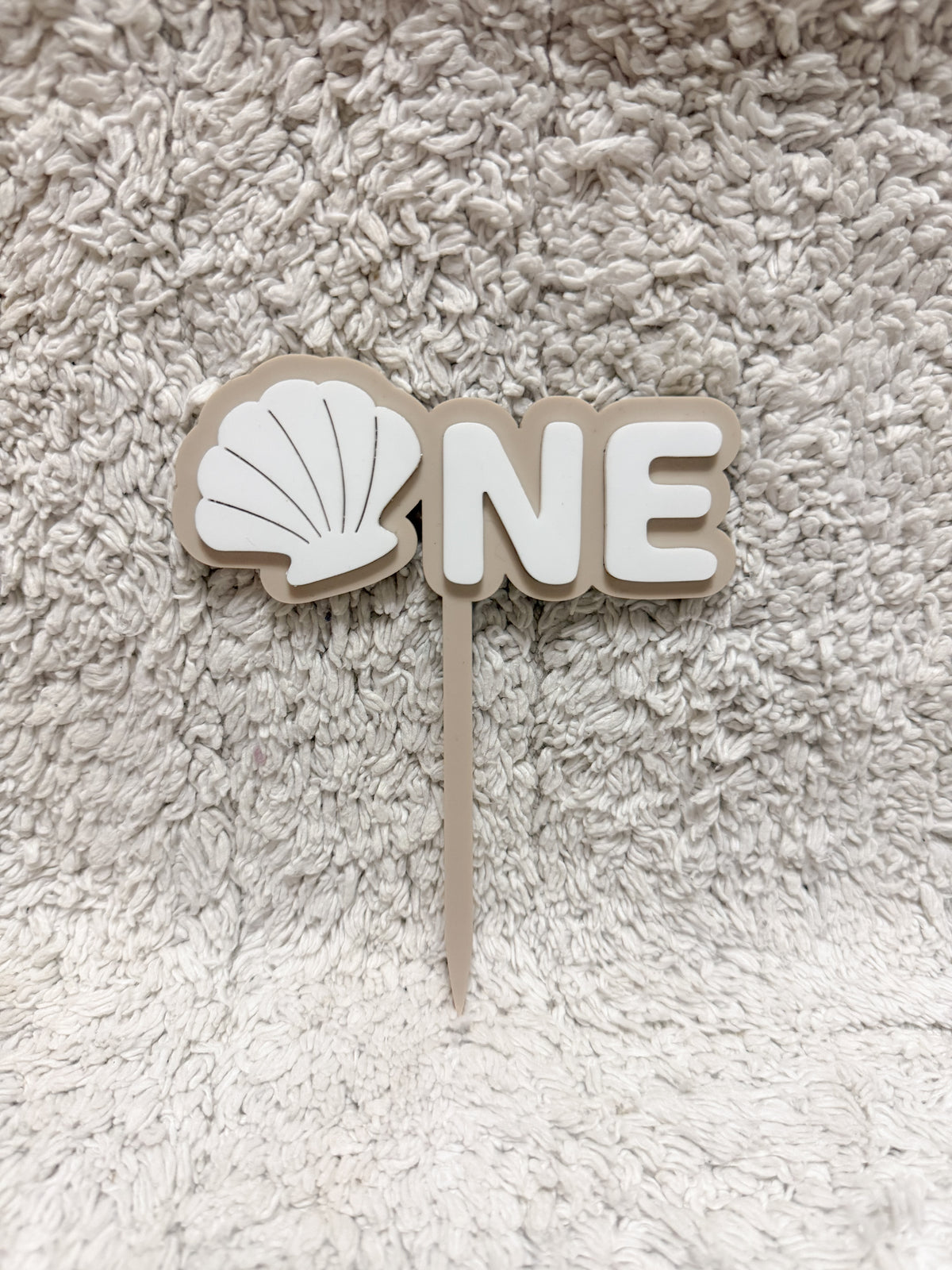 "One" Shell Double Layer Cake Topper