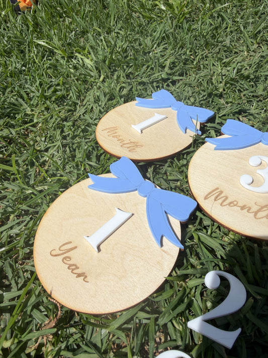 Personalised Bow Milestone Plaques