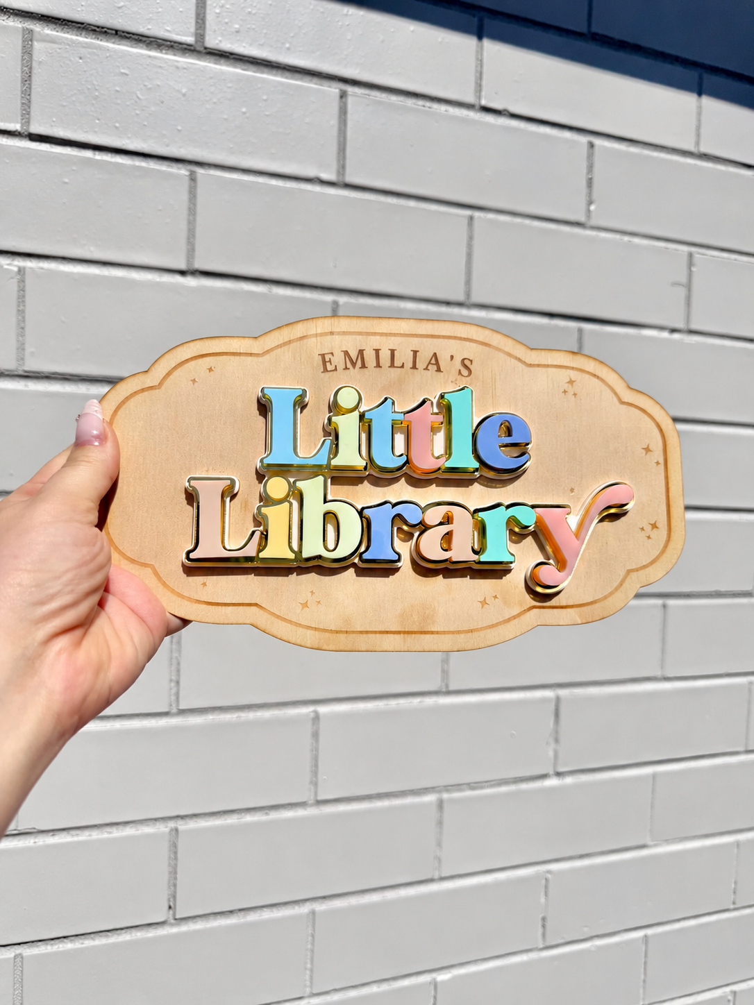 Personalised Wooden Little Library Plaque